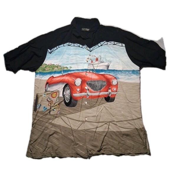 Tori Richard Other - Tori Richard RARE Aloha Shirt Cotton Lawn Hawaii Corvette Ship Tropical Size XL